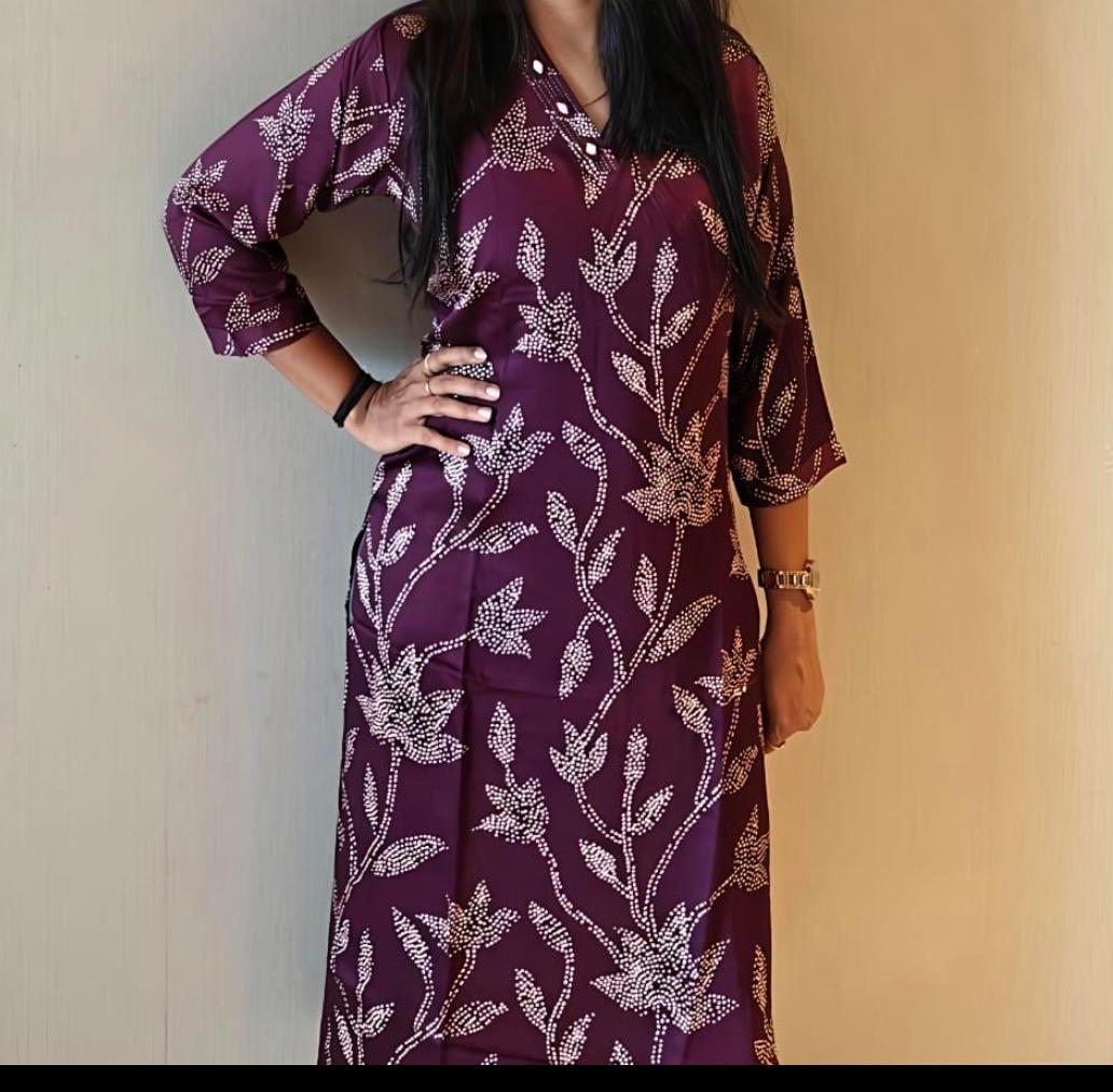 S1137 - Rayon V Neck Kurthi