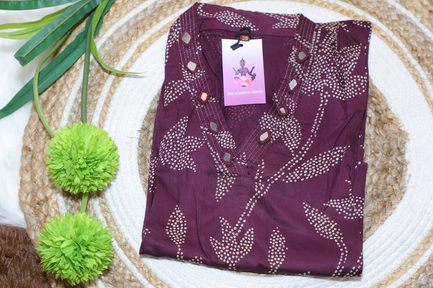S1137 - Rayon V Neck Kurthi