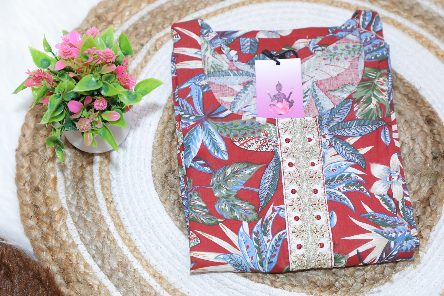 S1115 - Cotton Kurthi with Pant and Dupatta