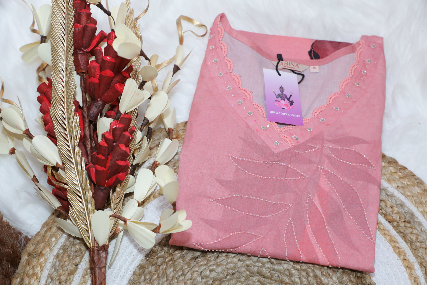 S1140 Hand Embroidered Kurthi With Pant and Dupatta