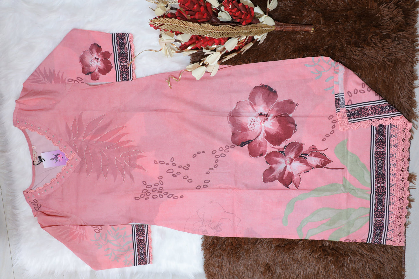 S1140 Hand Embroidered Kurthi With Pant and Dupatta