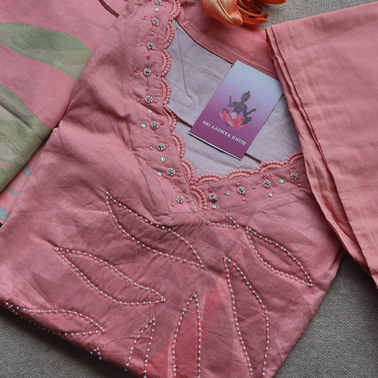 S1140 Hand Embroidered Kurthi With Pant and Dupatta