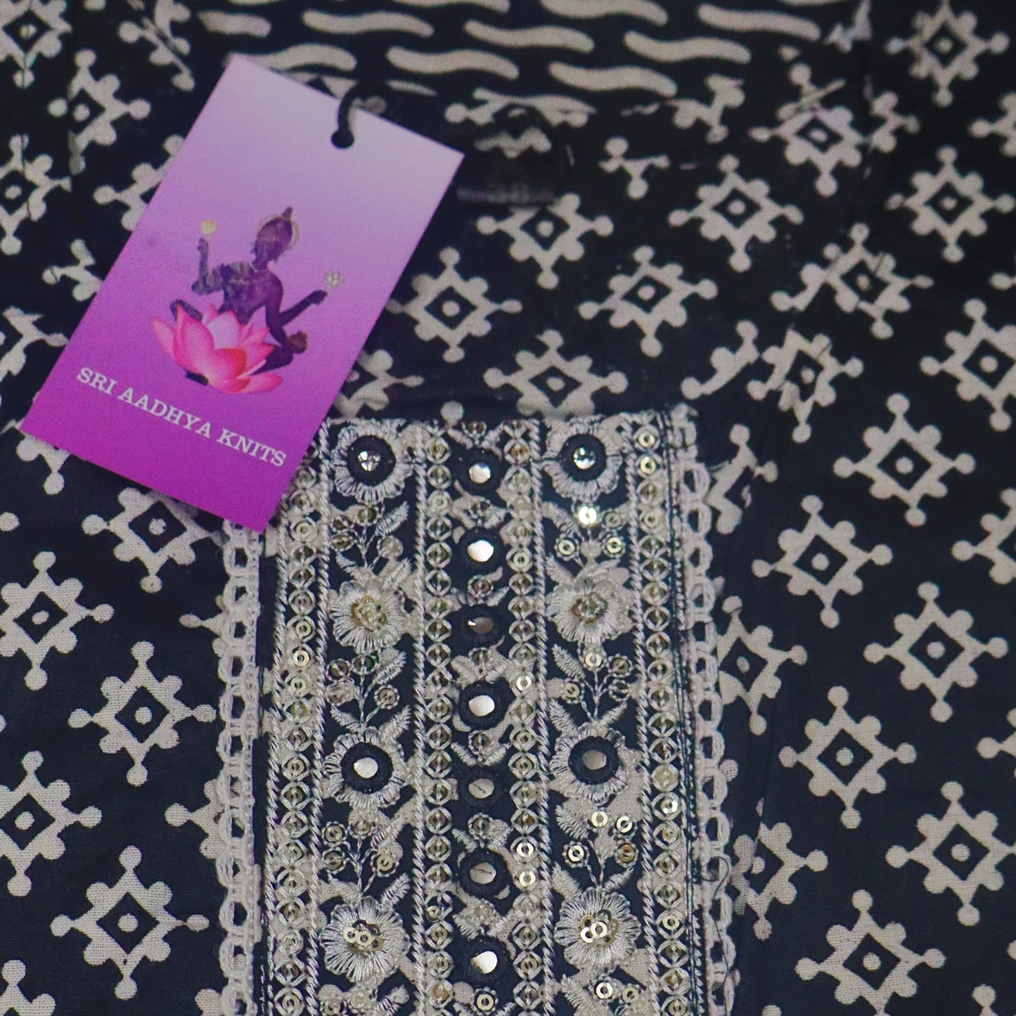 S1120 - Black Kalamkari Kurthi with Pant