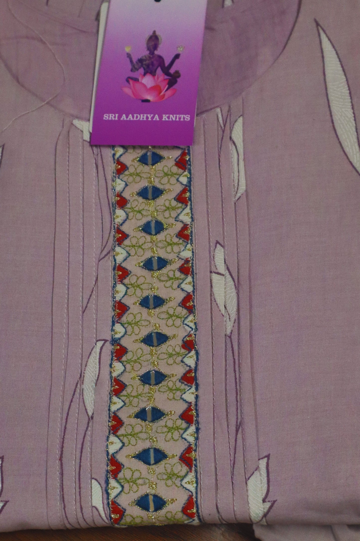 S1122 - Mul cotton embroidered Anarkali with pants and dupatta