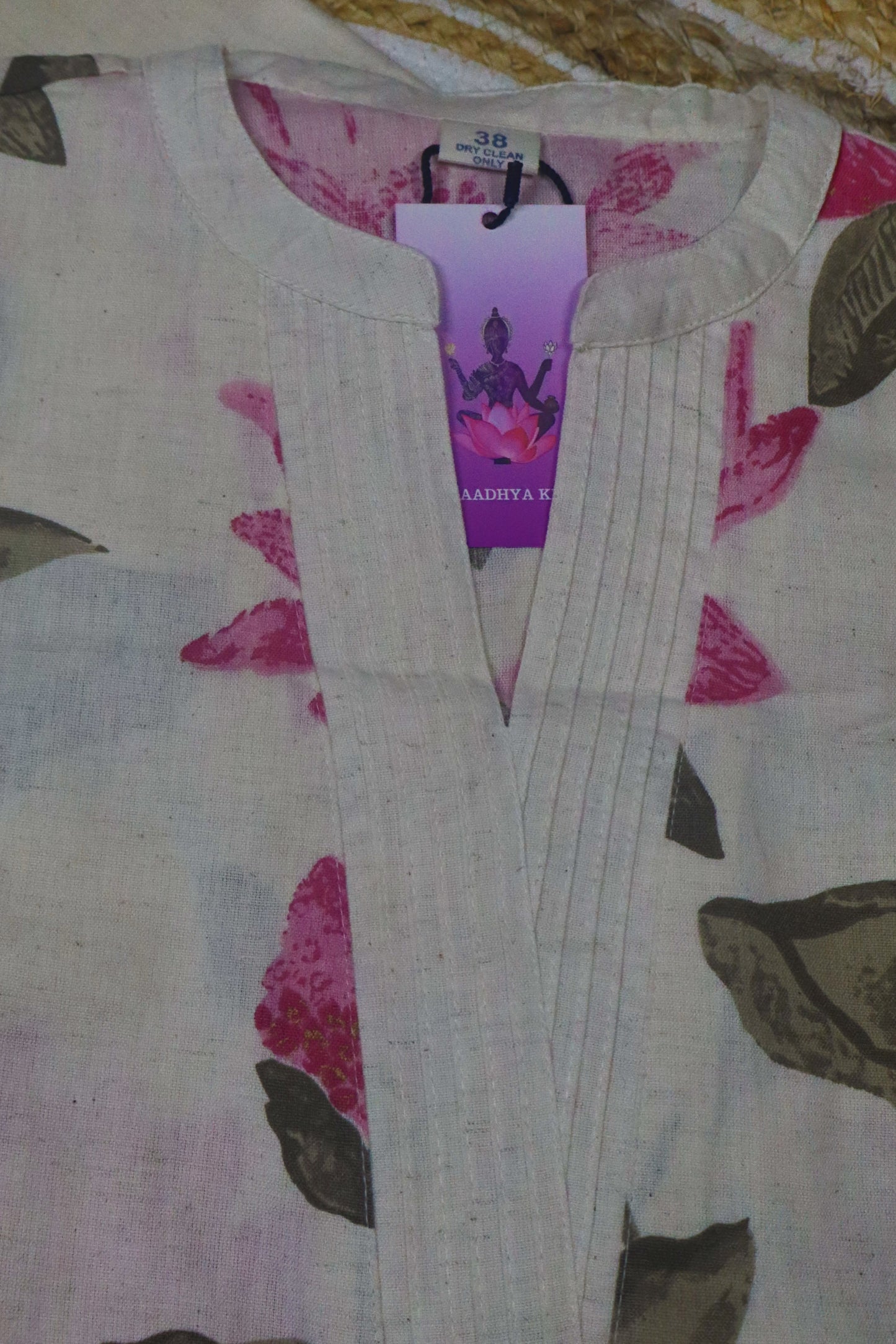 S1123 -Floral Print Pure Cotton Kurthi with Pant