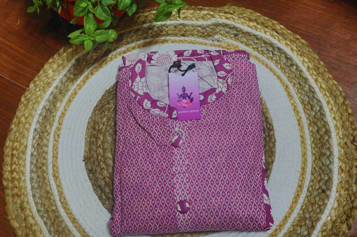 S1126 Chinese collared Kurthi with Pant and Dupatta