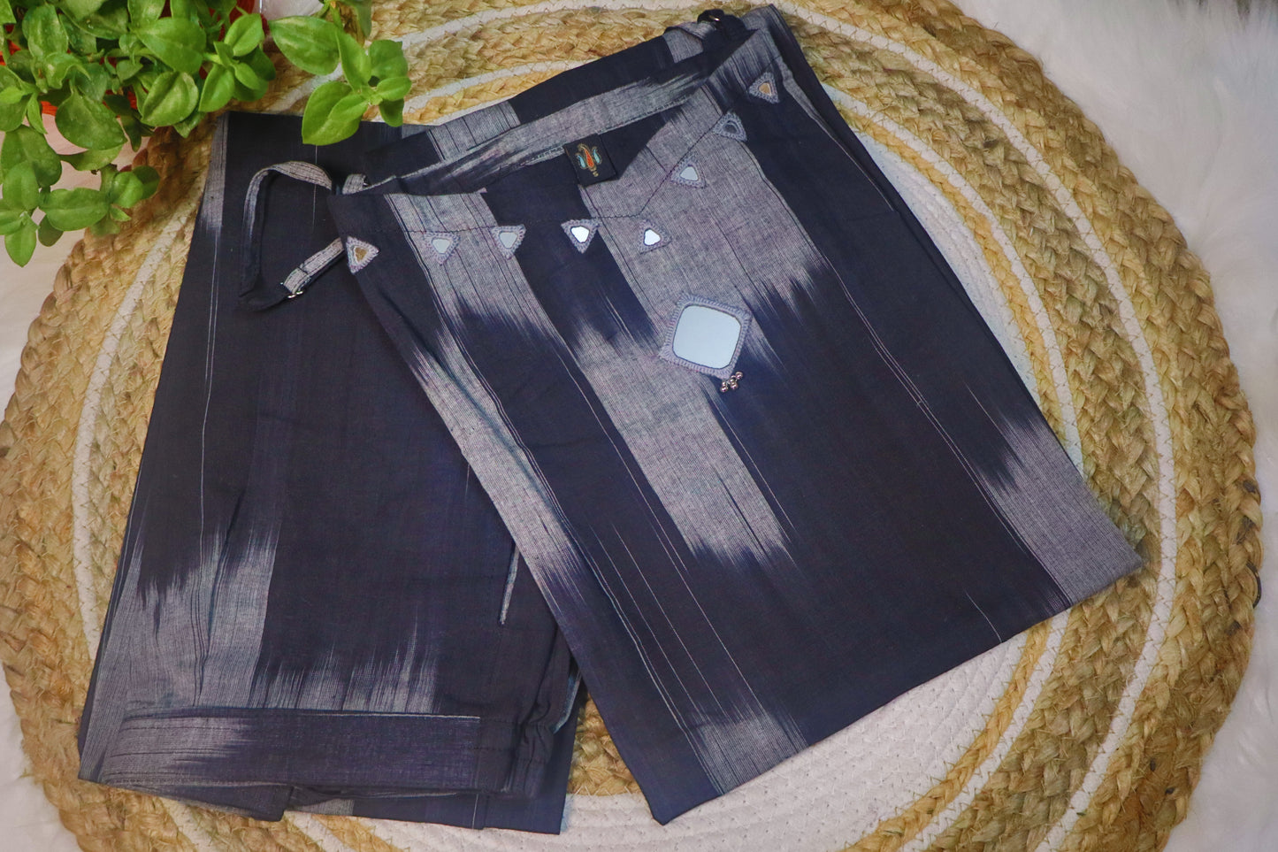 S1131 Spaghetti Top with Mirror Work and Pant