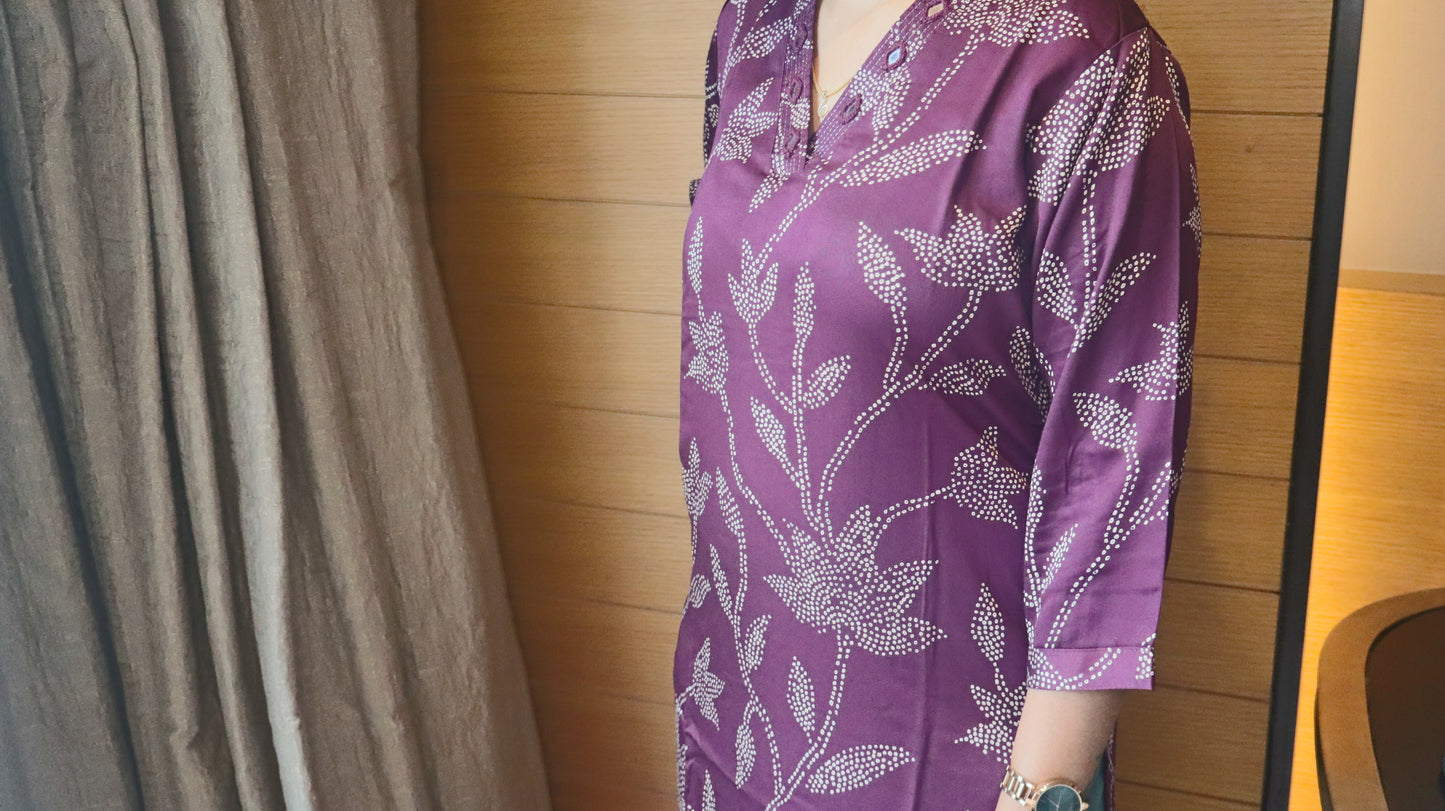 S1137 - Rayon V Neck Kurthi