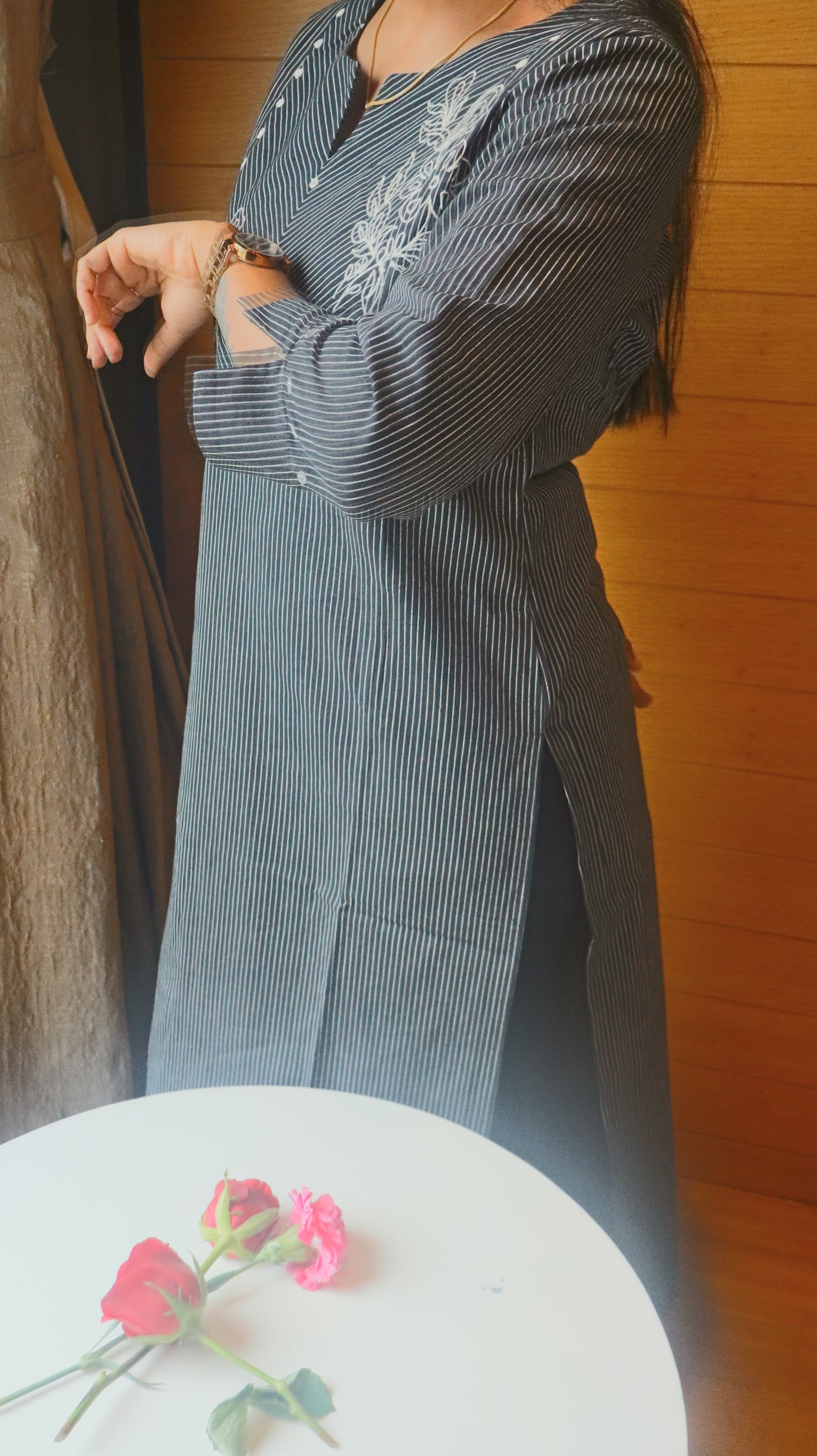 S1139 A line Embroidered Kurthi