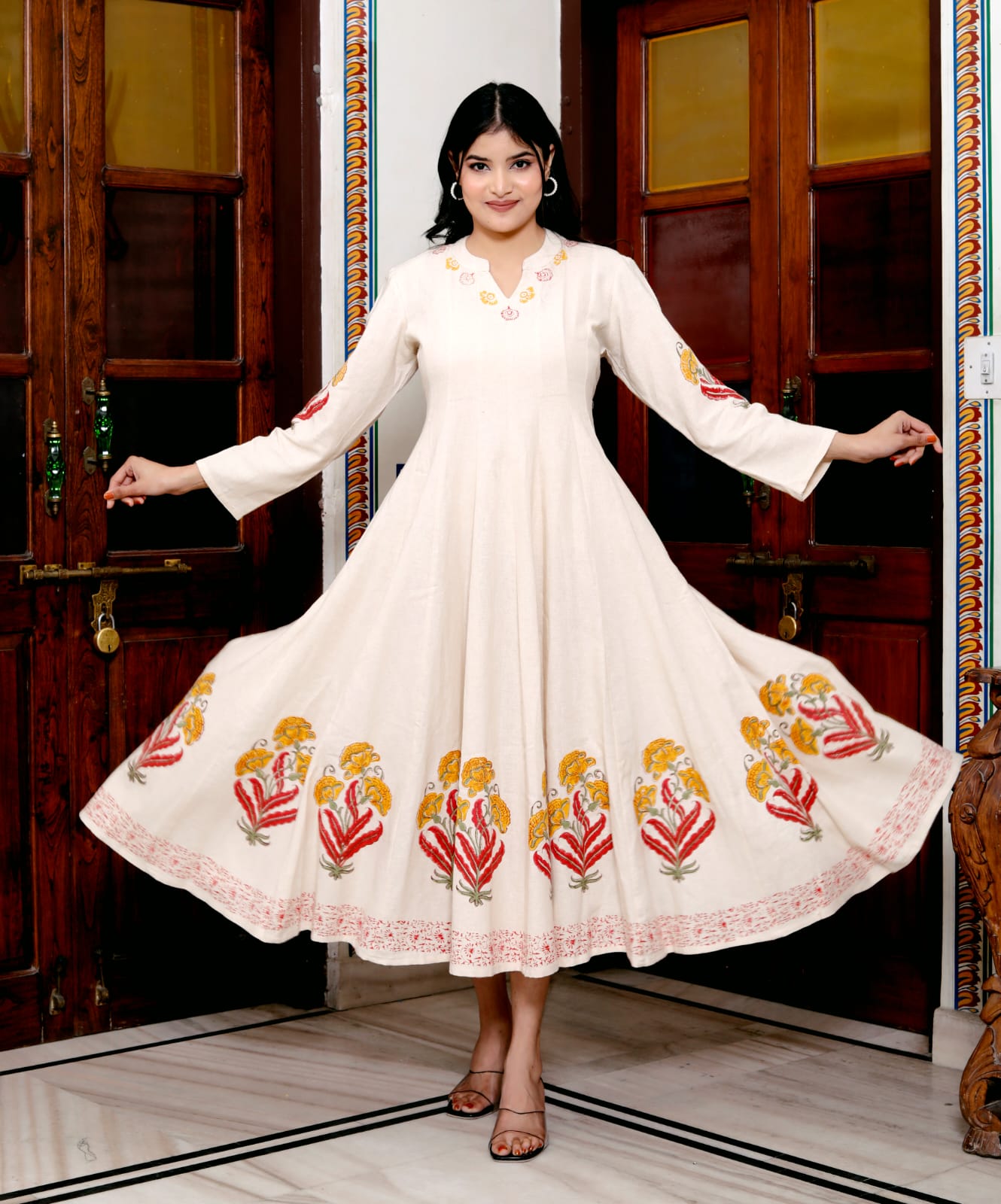 S1127 -Umbrella Cut Long Top Kurthi