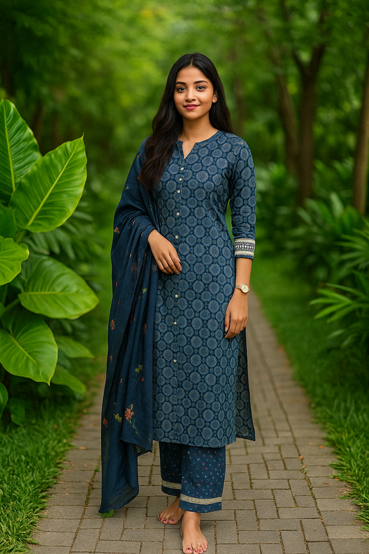 S1121 -Chinese Collar  Kurthi with Pant