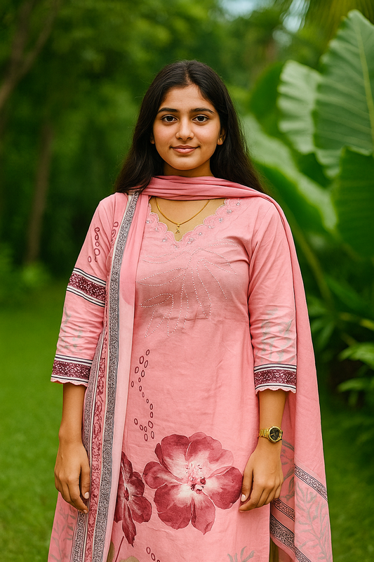 S1140  Hand Embroidered Kurthi With Pant and Dupatta