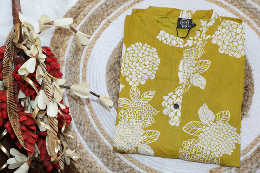 S1144 Mustard Cotton Kurthi with Palazzo Pant