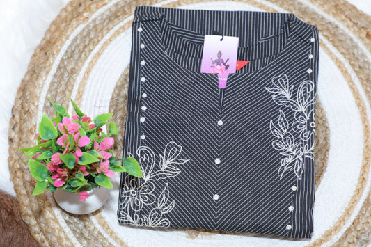 S1139 A line Embroidered Kurthi