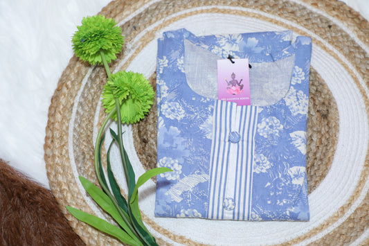 S1130 Printed Cotton kurthi with Pant and Dupatta