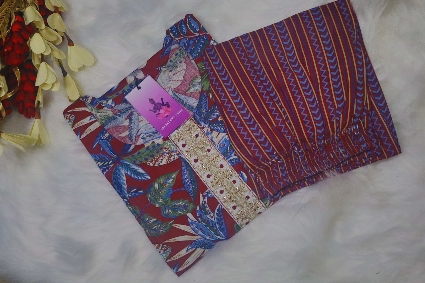 S1115 - Cotton Kurthi with Pant and Dupatta